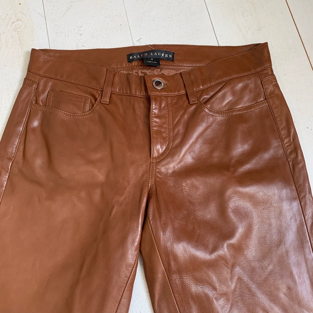 Ralph Lauren Black Label | Chestnut Lambskin Pants